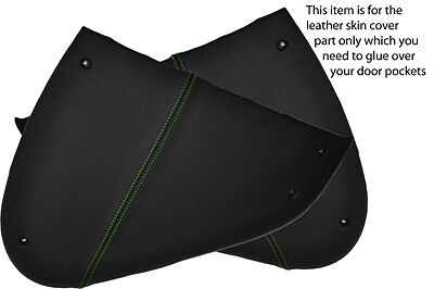 green stitching FITS SMART FORTWO PULSE PASSION 98-07 2X DOOR POCKETS COVERS