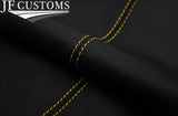 YELLOW STITCH LEATHER 2X FULL FRONT DOOR COVERS FOR BMW E46 CONVERTIBLE COUPE