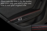 RED STITCH 2X REAR DOOR ARMREST SKIN COVERS FITS AUDI A4 B8 07-13 CUSTOM NEW