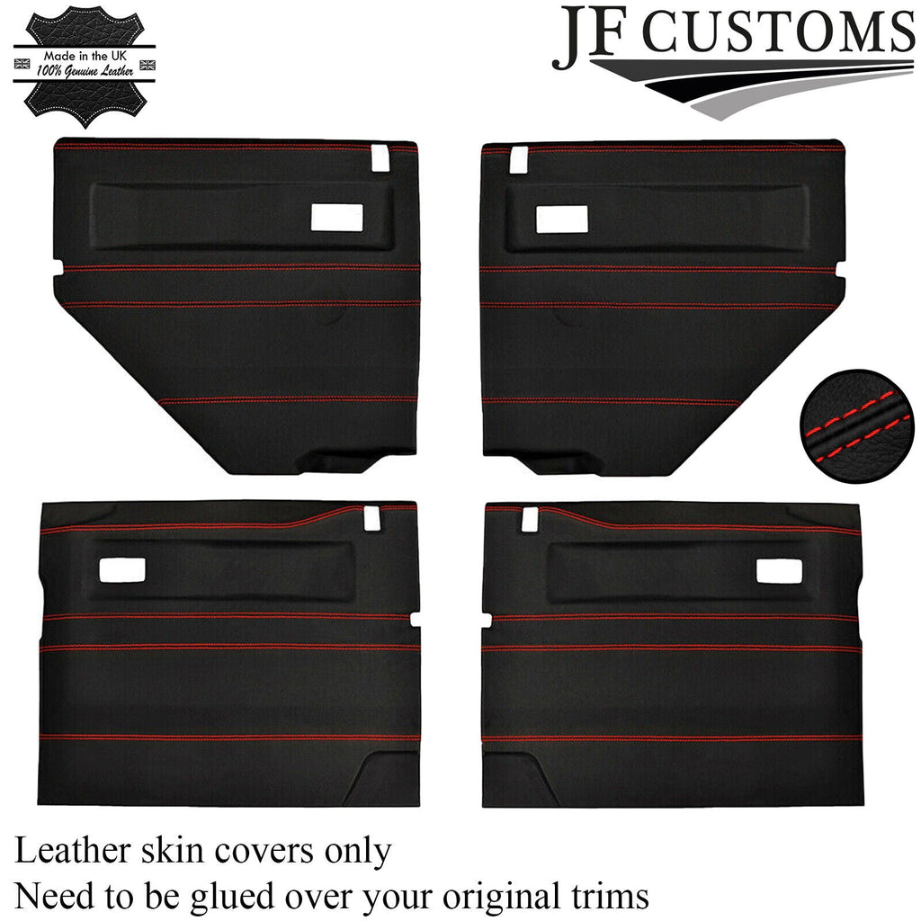 RED STITCH LEATHER COVERS FOR DEFENDER 110 83-06 INTERIOR REUPHOLSTERY DOOR KIT