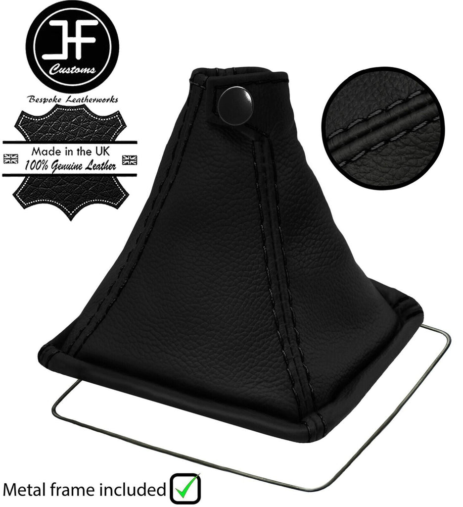 BLACK STITCH TOP GRAIN LEATHER GEAR GAITER+METAL FRAME FOR LEXUS IS 06-12