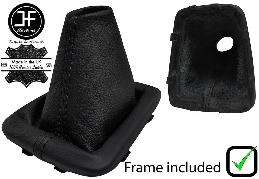 BLACK STITCH LEATHER MANUAL GEAR GAITER+PLASTIC FRAME FITS KIA VENGA 2010-2015
