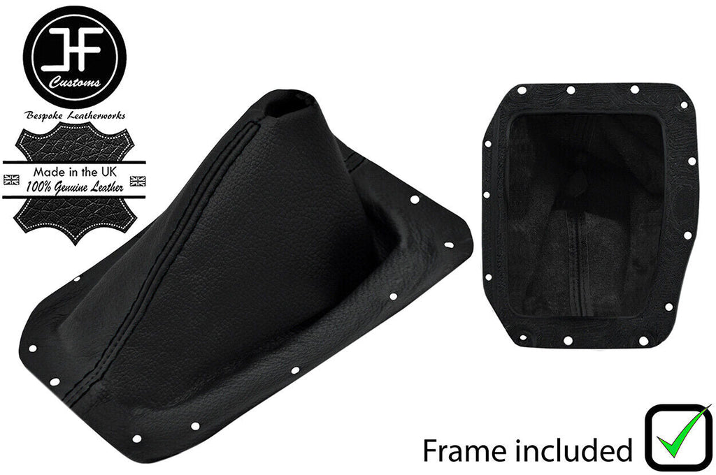 BLACK STITCH LEATHER GEAR GAITER+PLASTIC FRAME BRACKET FITS NISSAN 300ZX 89-96