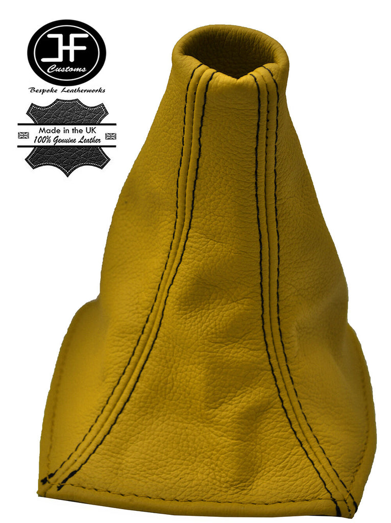 YELLOW LEATHER FOR TOYOTA CELICA 1999-2006 GEAR GAITER SHIFT BOOT BLACK STITCH