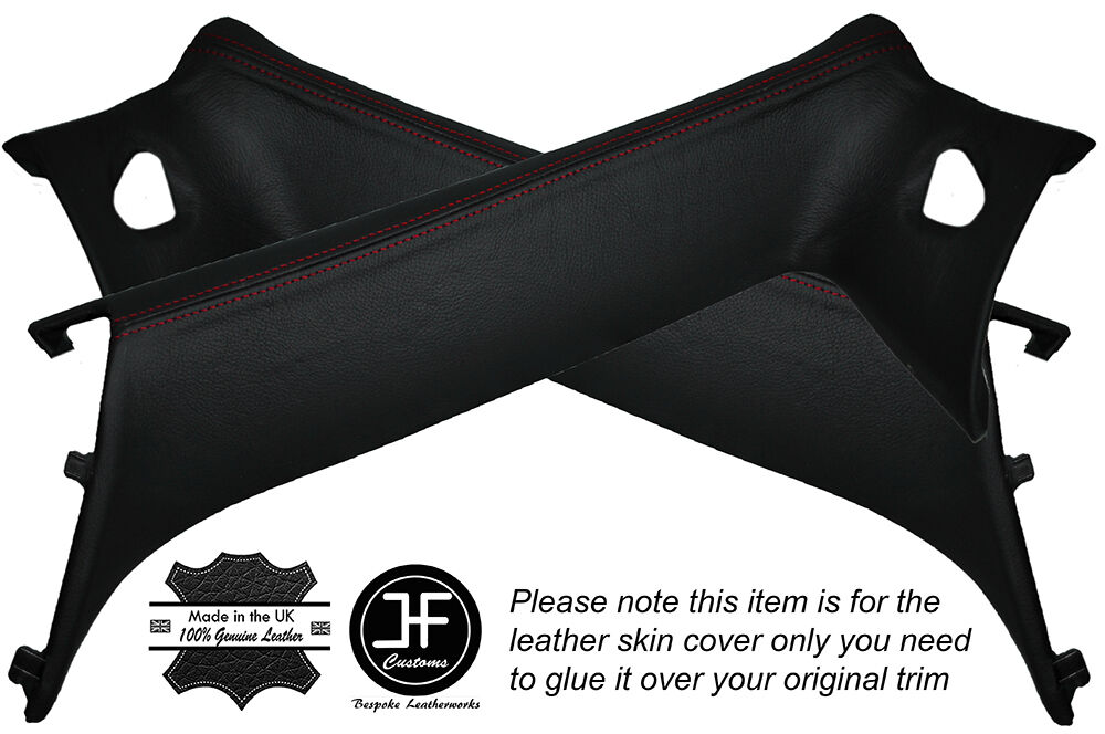 RED STITCH 2X A PILLAR SKIN COVERS FITS BMW MINI COOPER CONVERTIBLE R57 07-15