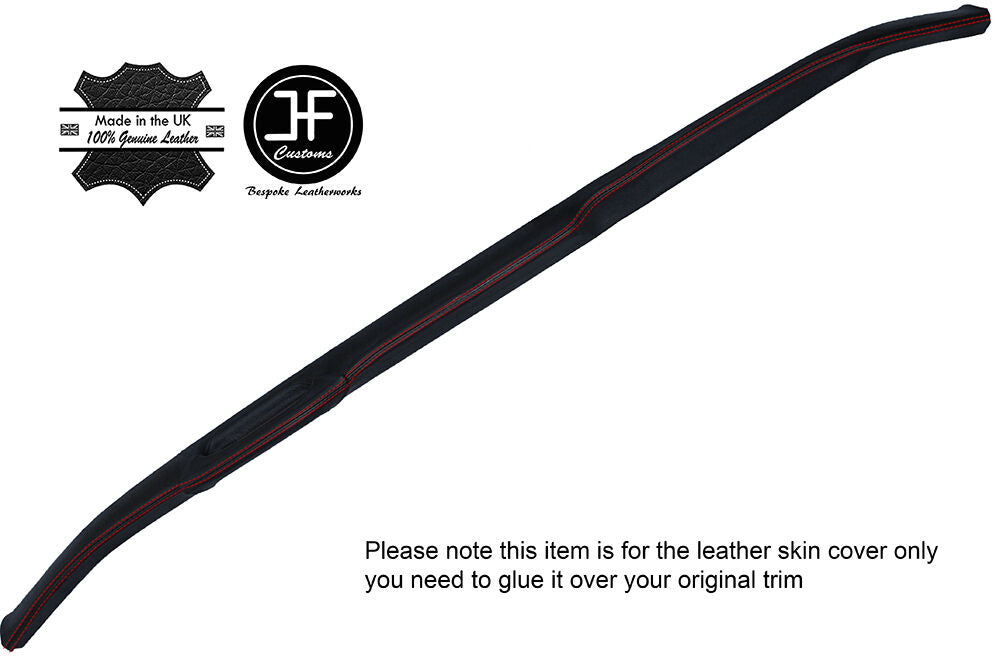 RED STITCHING DASH PAD + HANDLE LEATHER COVERS FITS VW VOLKSWAGEN T2 BAY