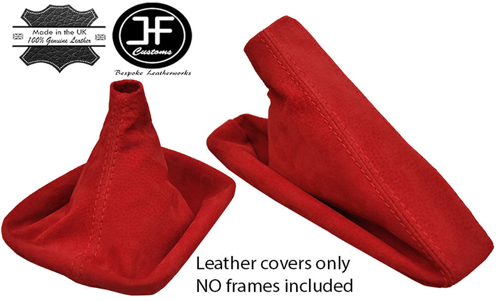 RED REAL SUEDE GEAR & HANDBRAKE GAITER FITS BMW 3 SERIES E36 E46 1991-2005