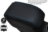 BLUE STITCHING LEATHER SKIN ARMREST LID COVER FITS FORD FIESTA MK9 2013-2016