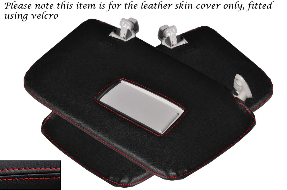 RED STITCH 2X SUN VISORS LEATHER COVERS FITS SUBARU IMPREZA WRX STI 2008-2013