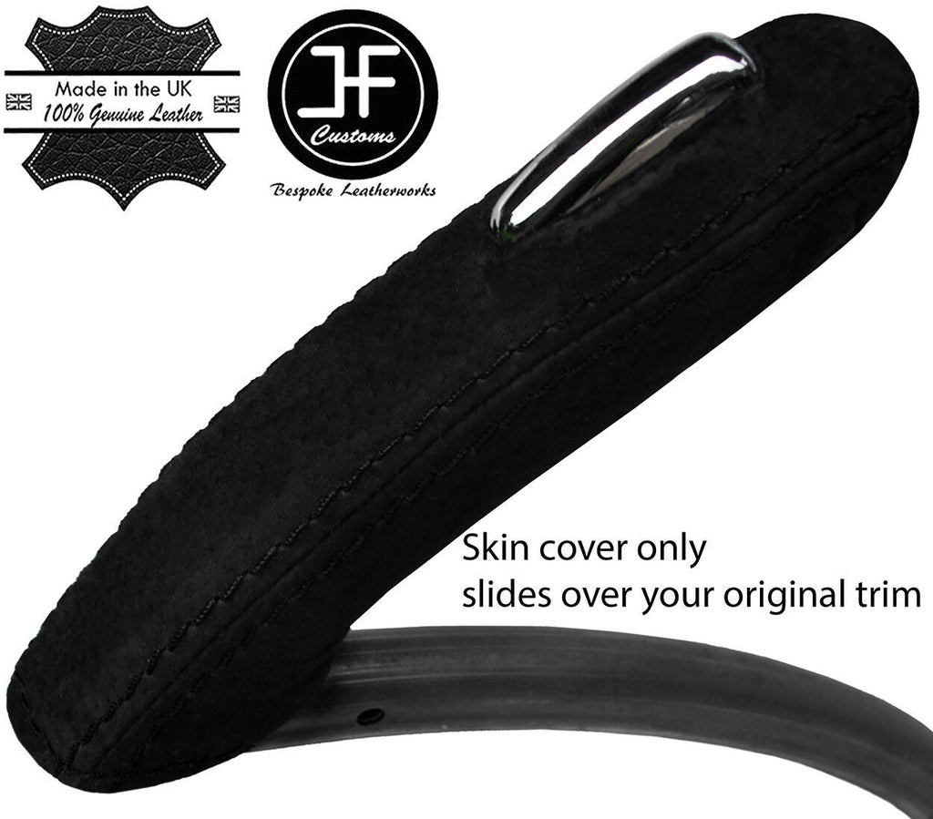 BLACK STITCH REAL SUEDE HANDBRAKE HANDLE COVER FITS VAUXHALL OPEL MOKKA 12-18