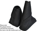 BLACK STITCHING FITS FORD FOCUS MK2 2005-2008 LEATHER GEAR+HANDBRAKE GAITERS SET