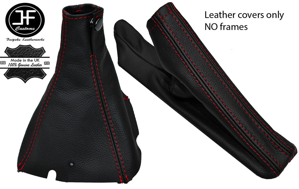 RED STITCH II 5 SPEED LEATHER GAITER SET FITS SUBARU IMPREZA STI WRX 2005-07