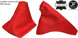 RED REAL LEATHER GEAR & HANDBRAKE GAITER FITS HONDA CIVIC MK9 2012-2015