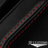 D RED STITCH LEATHER COVERED STEERING WHEEL TRIMS+FRAMES FOR FORD MUSTANG 10-14