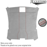 RED STITCH HEADLINER L GREY LUXE SUEDE COVER FOR BMW6 E63 04-10 COUPE CUSTOM NEW