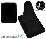 BLACK STITCH LUXE SUEDE GEAR GAITER+METAL FRAME FOR TOYOTA CELICA 1985-1989