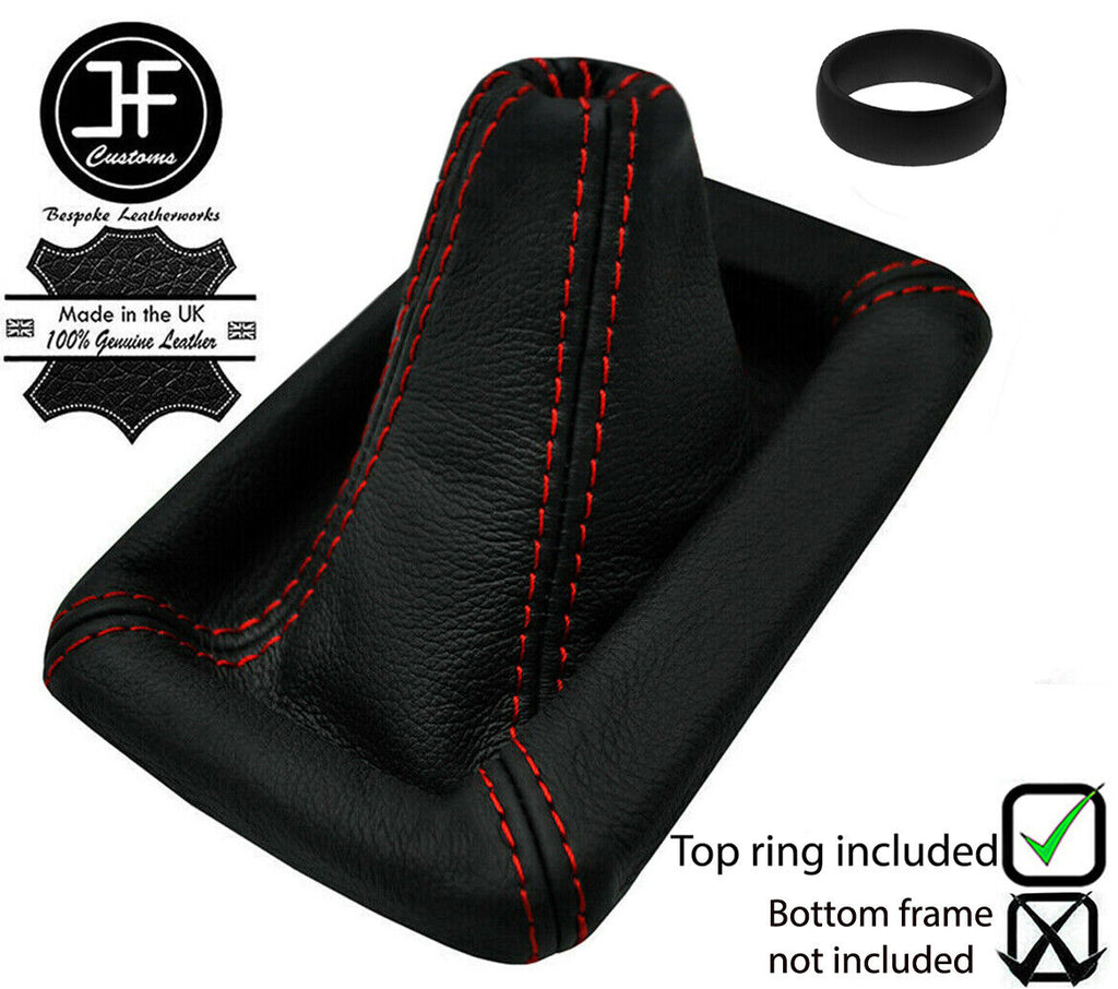 RED STITCH LEATHER MANUAL GEAR GAITER + TOP RING FOR TOYOTA MR2 MK2 1989-2000