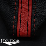 D RED LEATHER AUTO S-TRONIC GEAR COVER+PLASTIC FRAME FOR AUDI Q2 16-22