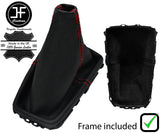 RED STITCH LEATHER MANUAL GEAR GAITER + PLASTIC FRAME FOR CITROEN C5 08-17