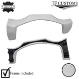 FOR MASERATI LEVANTE WHITE LEATHER COVERED UPPER STEERING COLUMN TRIM + FRAME