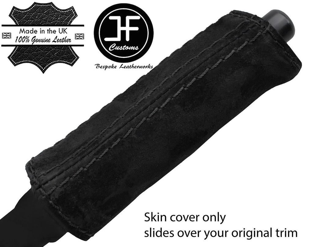 BLACK STITCH HANDBRAKE HANDLE REAL SUEDE COVER FITS BMW Z3 1995-2004 CUSTOM NEW
