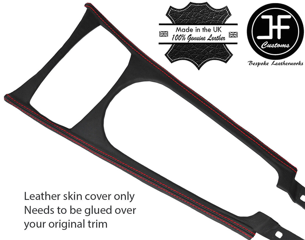 RED STITCH CENTRE CONSOLE TRIM LEATHER COVER FOR BMW Z4 E85 03-11 DESIGN 2