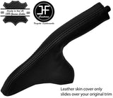 BLACK & BLACK STRIPE LEATHER SLIM HANDBRAKE COVER FOR TOYOTA MR2 MK2 89-00