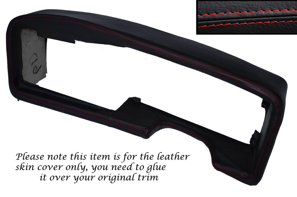 RED STITCH DASHBOARD BINNACLE LEATHER SKIN COVER FITS LOTUS EXCEL 83-91