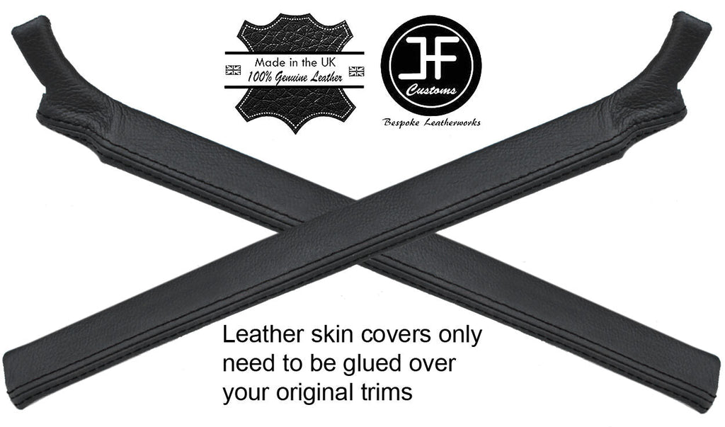 BLACK STITCH 2X A PILLAR LEATHER COVERS FITS LAND ROVER DEFENDER 90 110 07-16