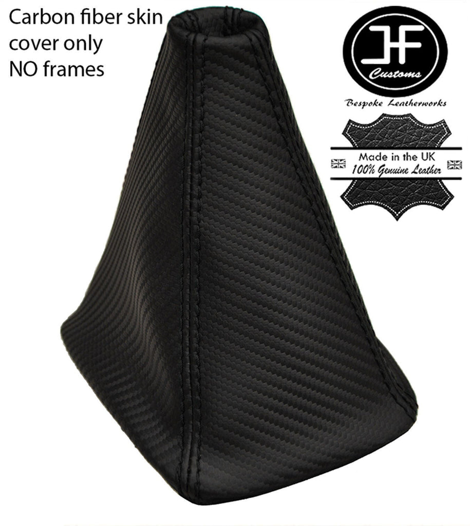 BLACK STITCH CARBON VINYL GEAR GAITER FITS MITSUBISHI LANCER EVO X 2007-2014