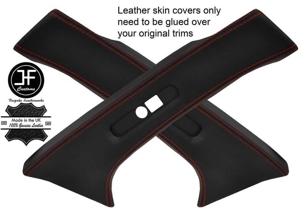 RED ST. 2X REAR C PILLAR ESTATE LEATHER COVERS FITS MERCEDES W202 C CLASS 93-00