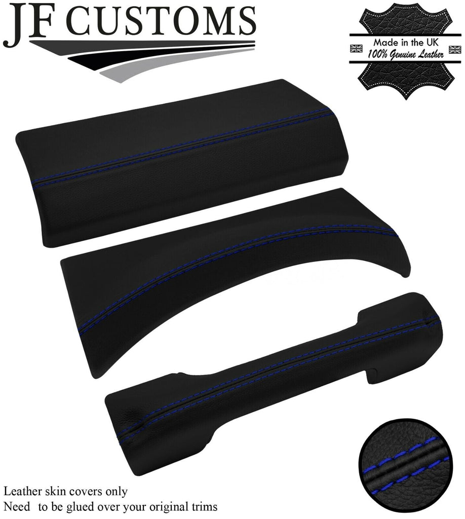 BLUE STITCH 3X DASH TRIM LEATHER SKIN COVERS FITS LAND ROVER DEFENDER 07-14