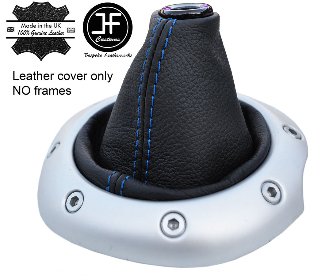 BLUE STITCH TOP GRAIN LEATHER MANUAL GEAR GAITER FITS MG TF MGTF MK2 2000-2006