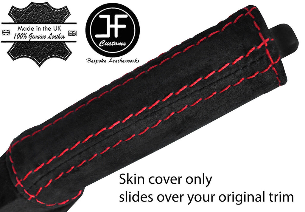 RED STITCH HANDBRAKE HANDLE REAL SUEDE COVER FOR MITSUBISHI 3000GT GTO 90-00