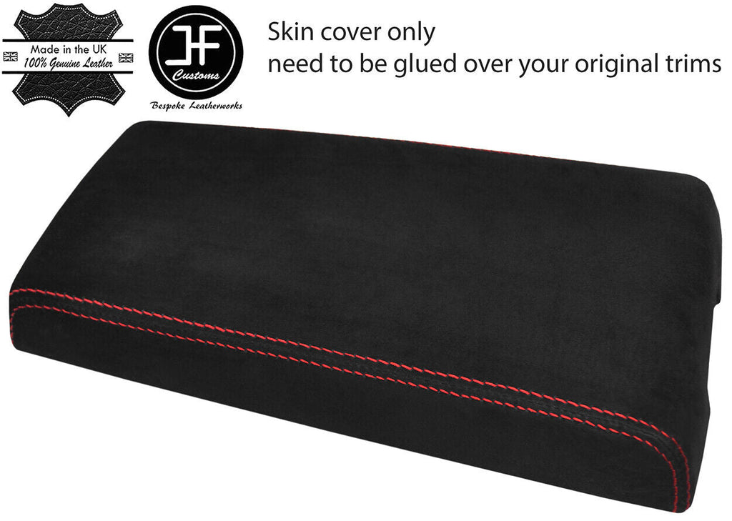 RED STITCHING REAL SUEDE ARMREST COVER FITS DODGE NITRO 2007-2012 CUSTOM NEW
