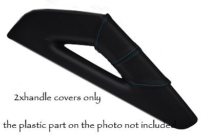 FITS AUDI A3 04-09  2X center console triangle covers blue stitch CUSTOM NEW