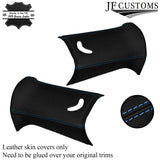 L BLUE STITCH LEATHER+SUEDE COVERS FOR BMW MINI R50 R53 01-06 TOP RECOVERY KIT