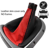 BLACK & RED TOP GRAIN LEATHER MANUAL GEAR GAITER FOR ALFA ROMEO GT 2003-2010