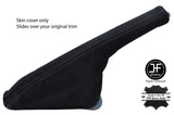 BLACK STITCHING REAL SUEDE SLIM HANDBRAKE GAITER FITS FIAT 500 2007-2017