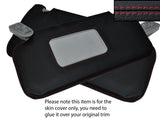 RED STITCHING 2X SUN VISORS LEATHER SKIN COVERS FITS PEUGEOT 207 2006-2013
