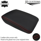 RED STITCHING ARMREST LID REAL LEATHER COVER FITS AUDI A4 B9 2015-2017