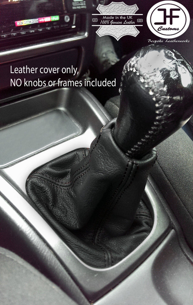 BLACK STITCHING MANUAL LEATHER GEAR GAITER FITS SUBARU IMPREZA WRX STI 1998-2000