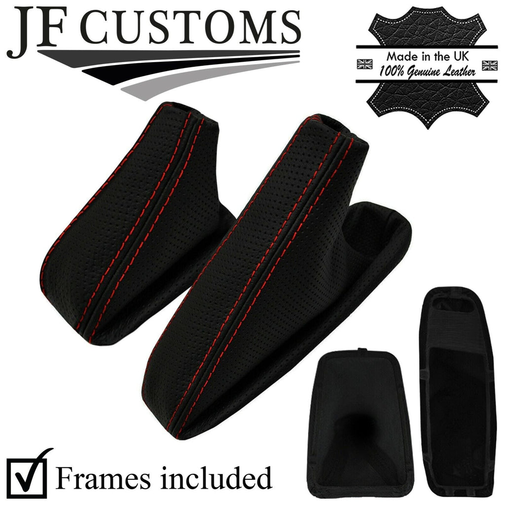 RED STITCH  AUTO PERFORATED LEATHER GAITER SET+FRAME FOR BMW E90 E91 E92 E93