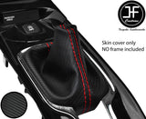 RED STITCH CARBON FIBER VINYL MANUAL GEAR GAITER FOR HONDA HR-V HRV 2014-2019