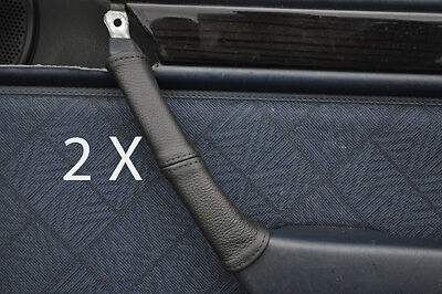 black stitch FITS MERCEDES E CLASS W124 83-95 2X DOOR HANDLE LEATHER COVERS