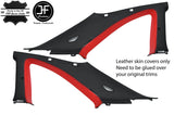 BLACK & RED 2X B C PILLAR LEATHER COVER FITS NISSAN SKYLINE GTS GTR R33 93-98