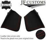 D RED STITCH ITALIAN LEATHER 2X DASH END TRIM COVERS FITS PORSCHE 911 997 05-12