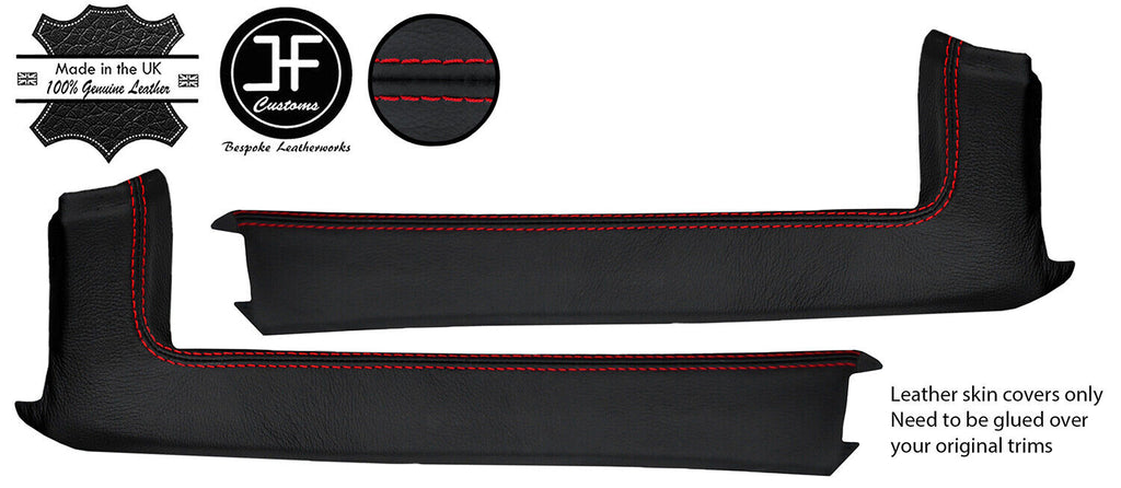 RED STITCH 2X A POST PILLAR TOP GRAIN LEATHER COVERS FITS CORVETTE 1978-1982