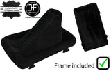 BLACK STITCH SUEDE AUTOMATIC GEAR GAITER + PLASTIC FRAME FOR AUDI A6 C6 04-11