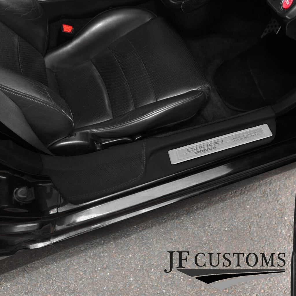 FOR HONDA S2000 GREY STITCH DOOR SILL TRIM COVER PERFORATED & TOP GRAIN LEATHER